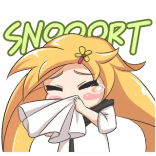 😣 SNOORT anime, sneeze, cartoon, tissue telegram sticker