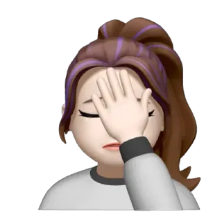 🤦‍♀️ Facepalm, Déception, Échec, Épuisement, Emoji, Agacement telegram sticker