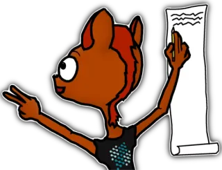 ✌️ Desenho animado, Personagem, Paz, Dedo do meio, Gesto telegram sticker