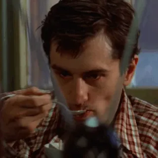 ➰ Robert De Niro man, eten, lepel, acteur whatsapp sticker