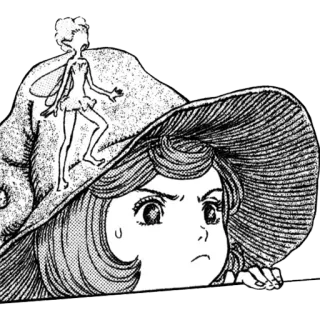 ✳️ chica, hada, sombrero, anime, manga, dibujos animados, ilustración telegram sticker