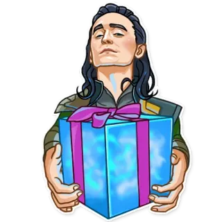 🎁 Loki Loki, Marvel, gift, present, character, superhero telegram sticker