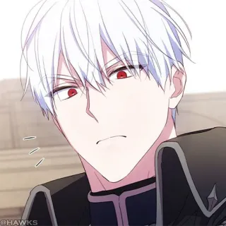 🤍 Anime, Manga, Personnage, Cheveux Blancs, Yeux Rouges telegram sticker