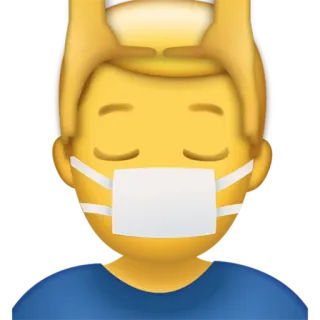 💆‍♂️ Emoji, Pijat kepala, Pijat, Masker wajah, COVID-19, Coronavirus whatsapp sticker