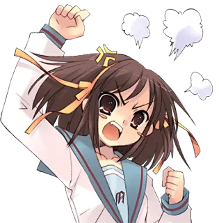 😡 Haruhi Suzumiya The Melancholy of Haruhi Suzumiya อนิเมะ, โกรธ, การ์ตูน, ผู้หญิง, กำปั้น, ฮารุฮิ สึซึมิยะ telegram sticker