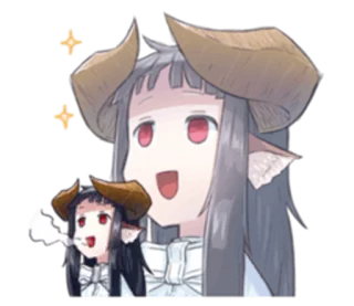😨 Anime, Cartone animato, Demone, Corna, Brillantini telegram sticker