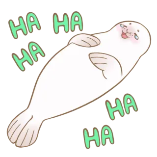 😂 HA HA HA HA foca, riendo, feliz, lindo, dibujos animados, divertido, animal telegram sticker