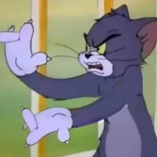 🤍 Tom Cat Tom and Jerry 고양이, 만화, 불쾌한, 몸짓 telegram sticker