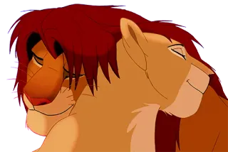 ❤ Simba and Nala The Lion King lion, love, disney, cute, animation whatsapp sticker