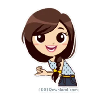 😀 cartoon, girl, cute, animation, character, greeting telegram sticker
