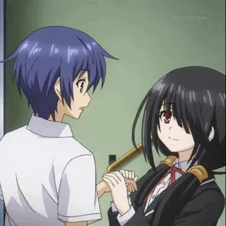 🍷 anime, school uniform, couple, cartoon telegram sticker