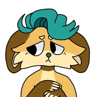 😞 Мультфильм, Животное, Грустный, Иллюстрация, Персонаж telegram sticker