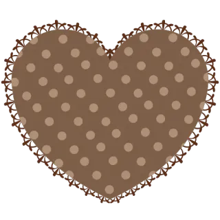 💚 coração, amor, marrom, bolinhas, decorativo, renda, símbolo whatsapp sticker