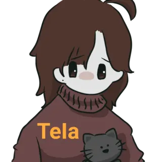 ⭕️ Tela мультфильм, персонаж, кошка, милый telegram sticker