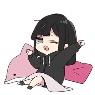 😴 Anime, Cewek, Lucu, Menangis, Chibi telegram sticker
