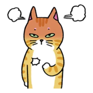 🐈 cat, angry, cartoon, feline, illustration, annoyed, upset telegram sticker