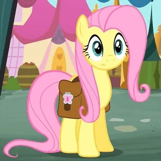 😯 Fluttershy My Little Pony Poni, Kuning, Persahabatan, Lucu, Kartun telegram sticker