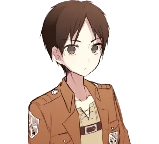😐 Eren Yeager Attack on Titan Anime, Personnage, Fiction, L'Attaque des Titans, Eren Jaeger telegram sticker