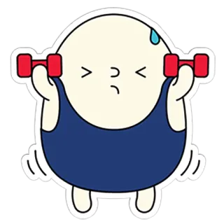 💪 卡通, 健身, 举重, 锻炼, 健身房, 汗水, 锻炼 telegram sticker