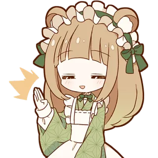 👋 Anime, Maid, Mädchen, Süß, Cartoon, Charakter whatsapp sticker