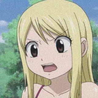 😠 Lucy Heartfilia Fairy Tail anime, manga, blonde, girl, angry telegram sticker