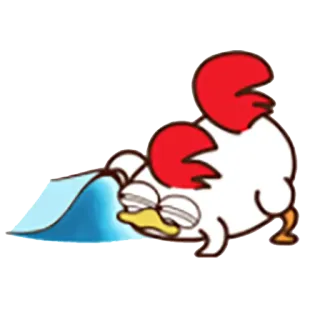 😕 Huhn, Vogel, Cartoon, traurig, weinend, Tier telegram sticker