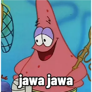 🏃 Patrick Star SpongeBob SquarePants jawa jawa Patricio Estrella, Bob Esponja, Dibujos animados, Meme, Jawa Jawa whatsapp sticker