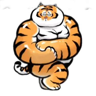 😈 tigre, animale, cartone animato, adesivo, muscoloso, divertente telegram sticker