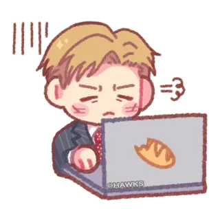 😮‍💨 Cartoon, Computer, Büro, Sticker, Süß, Anime telegram sticker