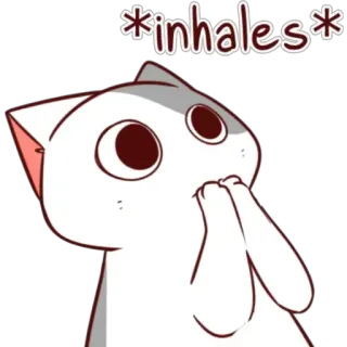 😱  inhales  mèo, meme, hít vào, vui nhộn, hoạt hình telegram sticker