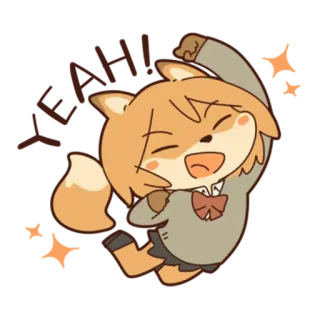 ✨ Anime, Dessin animé, Renard, Mignon, Joyeux telegram sticker