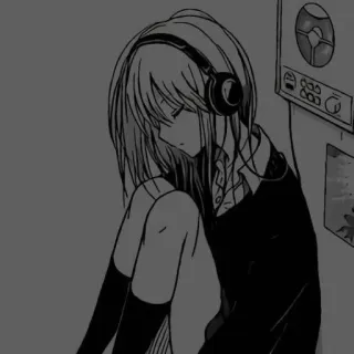🎡 Anime, Dziewczyna, Słuchawki, Muzyka, Manga telegram sticker