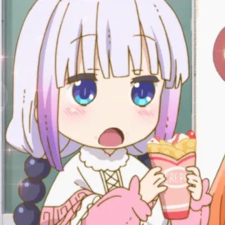 🐇 Kanna Kamui Miss Kobayashi's Dragon Maid Anime, Kanna, Naga, Kawaii, Lucu whatsapp sticker
