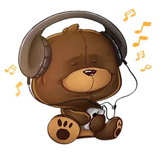 🎶 ursinho de pelúcia, fones de ouvido, música, desenho animado, fofo telegram sticker