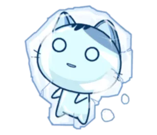 🥶 cat, ice, cute, cartoon telegram sticker