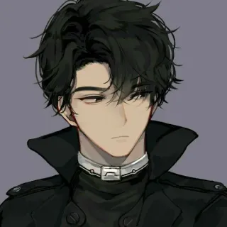 🙂 Anime, Uomo, Capelli Neri, Colletto, Ritratto telegram sticker