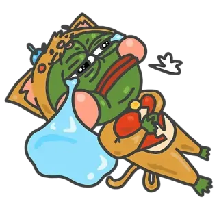 😺 Pepe the Frog 페페, 개구리, 슬픈, 우는, 밈, 인터넷 밈 telegram sticker