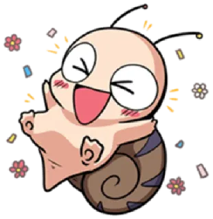 🙌 Cartoon, Schnecke, Süß, Fröhlich, Tier, Figur telegram sticker