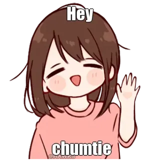 🤔 Hey
chumtie carino, ragazza, saluto, amichevole whatsapp sticker