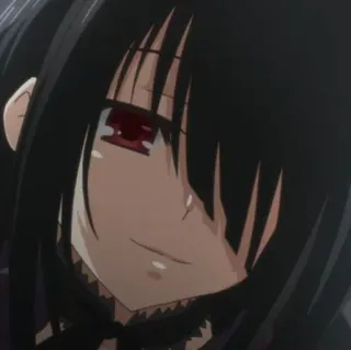 🍷 Kurumi Tokisaki Date A Live anime, manga, girl, black hair, red eye, Date A Live, Kurumi Tokisaki telegram sticker