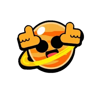 🎶 planeta, dedo medio, ofensivo, sticker, dibujo animado whatsapp sticker