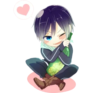 😚 Anime, Hoạt hình, Dễ thương, Kawaii, Trái tim, Chibi, Manga telegram sticker