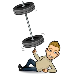 😎 halterofilia, ejercicio, fitness, dibujos animados, bitmoji, gimnasio whatsapp sticker
