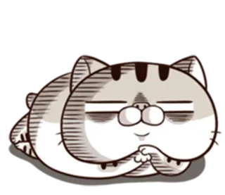 😑 Katze, faul, süß, Tier, schläfrig, Aufkleber whatsapp sticker