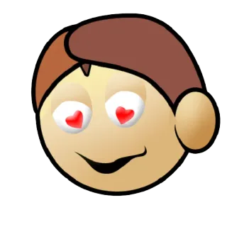 😍 Эмодзи, Любовь, Глаза-сердечки, Улыбка, Мультфильм, Лицо telegram sticker