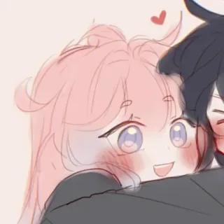 ❤️ anime, cartoni animati, coppia, amore, cuore telegram sticker