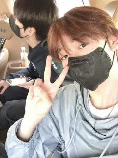 ✌️ selfie, asian, indoors, mask, youth telegram sticker
