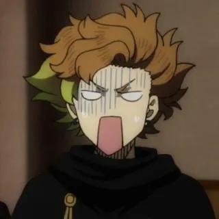 👑 anime, impactado, expresión, personaje telegram sticker