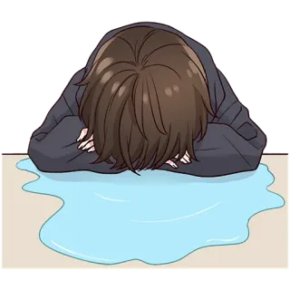 😭 triste, anime, chorando, lágrimas, emocional, deprimido telegram sticker