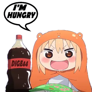 🍥 I'M HUNGRY Anime, Faim, Nourriture, Dessin animé, Mignon, Boisson, Chips whatsapp sticker